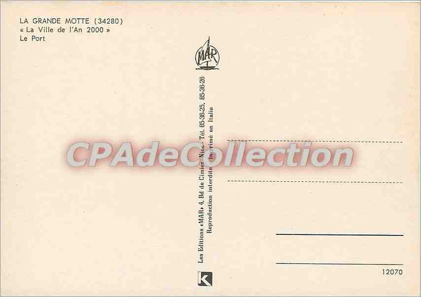 La Grande Motte — Le Port — Les Éditions MAR — Achterkant