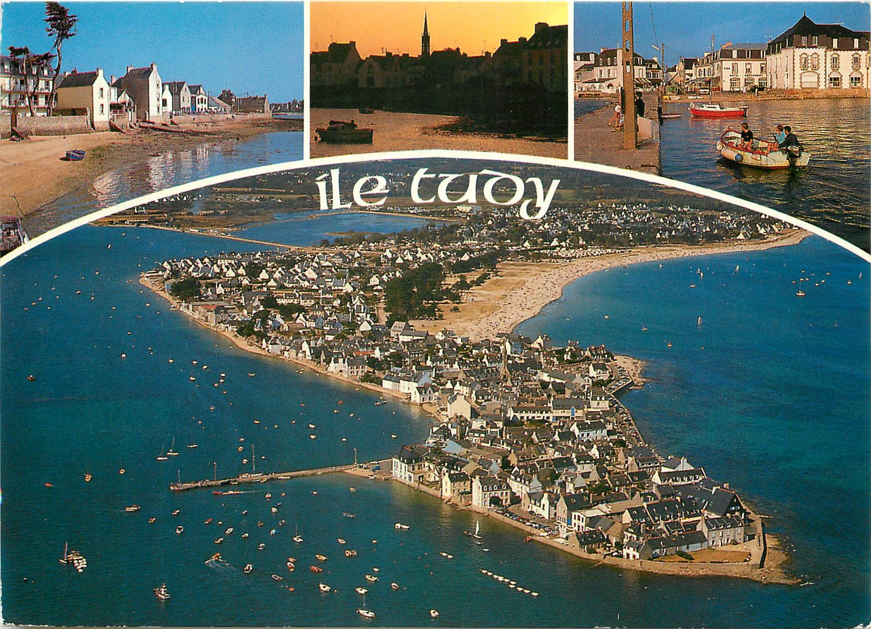 CPSM Ile Tudy (Finistere) La Plage et le Port