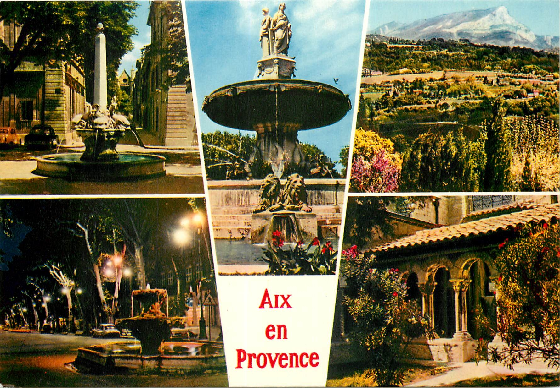 Aix en Provence — Panoramablick mit Brunnen und Landschaft — REFLETS DE PROVENCE