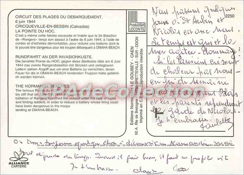 CPSM Circuit des Plages du Debarquement 6 juin 1944 — Reverso