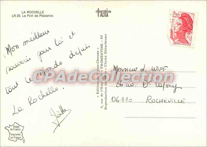 La Rochelle — Le Port de Plaisance — Édition du Vieux-Chouan — Verso