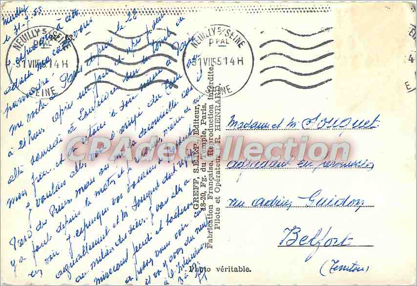 Notre-Dame de Paris — Souvenir de Paris — Gretz — Verso