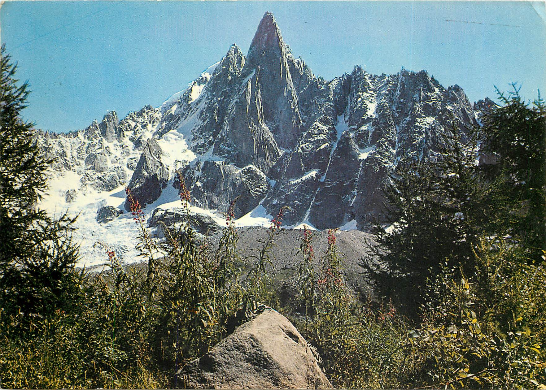 CPSM Chamonix Mont Blanc Hte Sav) Le Dru (3 754 m) les Flammes de Pierre