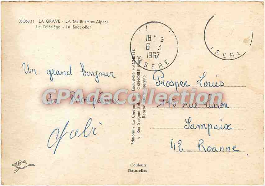La Cigogne — Station de ski avec télésiège — Éditions La Cigogne — Verso