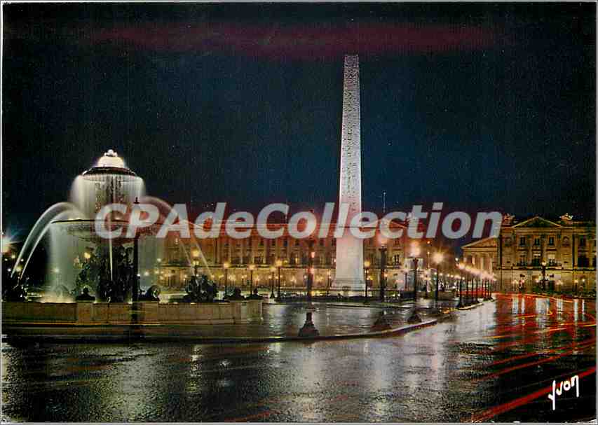 CPSM Paris en Flanant La Place de la Concorde de vue de nuit