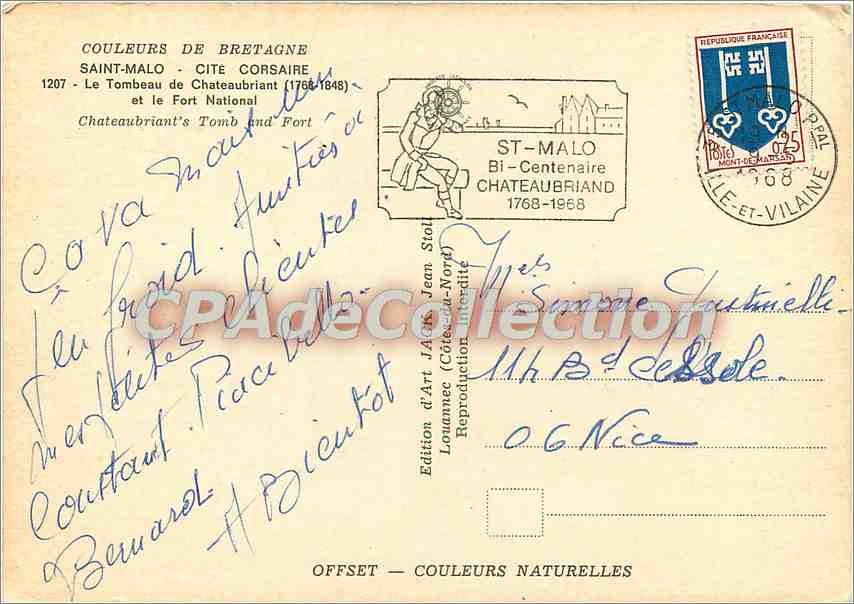 Saint-Malo — Ciudad corsara y Fuerte Nacional — Châteaubriand — Edición de Arte Jack — Reverso