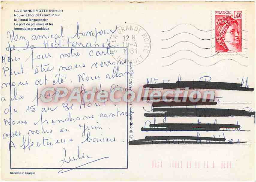 CPSM La Grande Motte (Herault) Nouvelle Floride Francaise sur le littorel languedocien — Rückseite