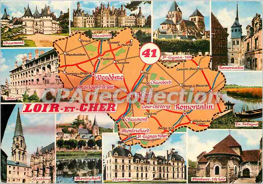 CPSM Les Departements Francais le Loir et cher Le departement comprend une partie des provnices de l