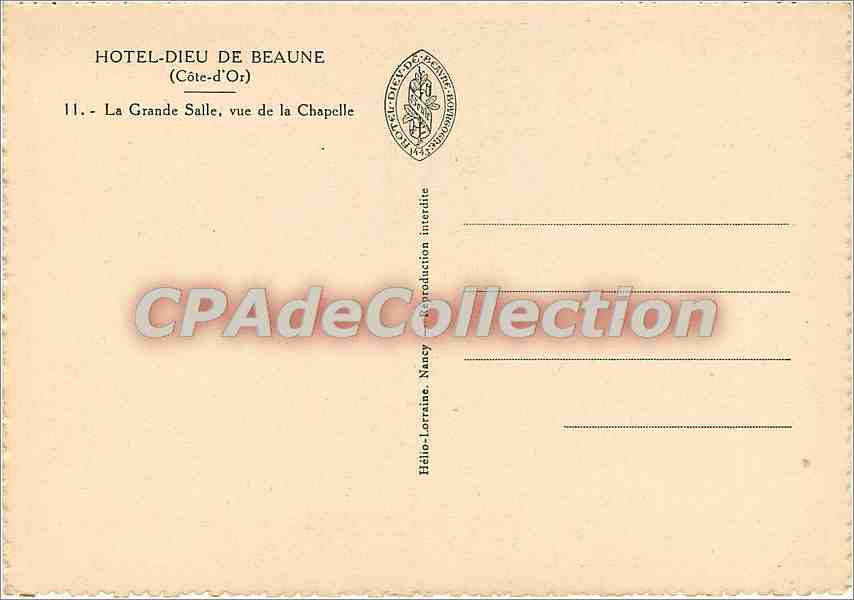 Hôtel-Dieu de Beaune — La Grande Salle, vue de la Chapelle — Hôtel-Dieu de Beaune — Rückseite