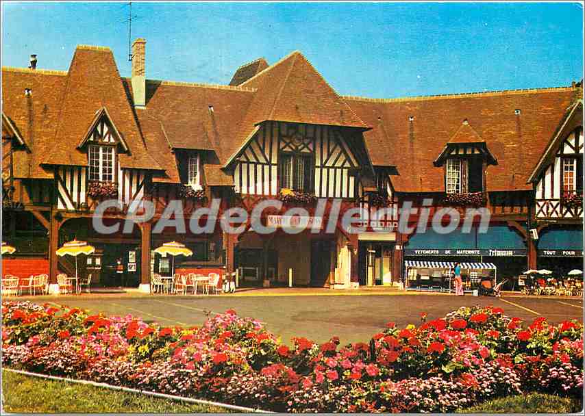CPSM Deauville (Calvados) La Plage Fleurie la Place du Marche