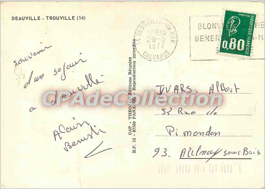 CPSM Deauville Trouville — Verso