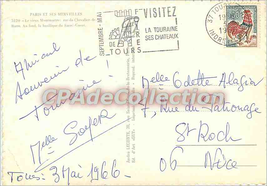 Montmartre — rue du Chevalier-de-Barre — Paris et ses merveilles — Verso