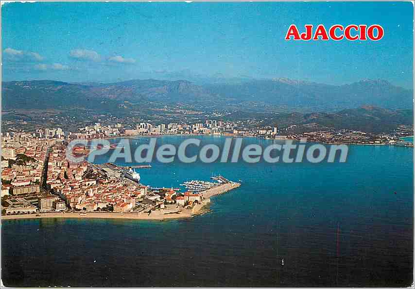 Ajaccio — vue aérienne de la ville et des ports — CPAdeCollection