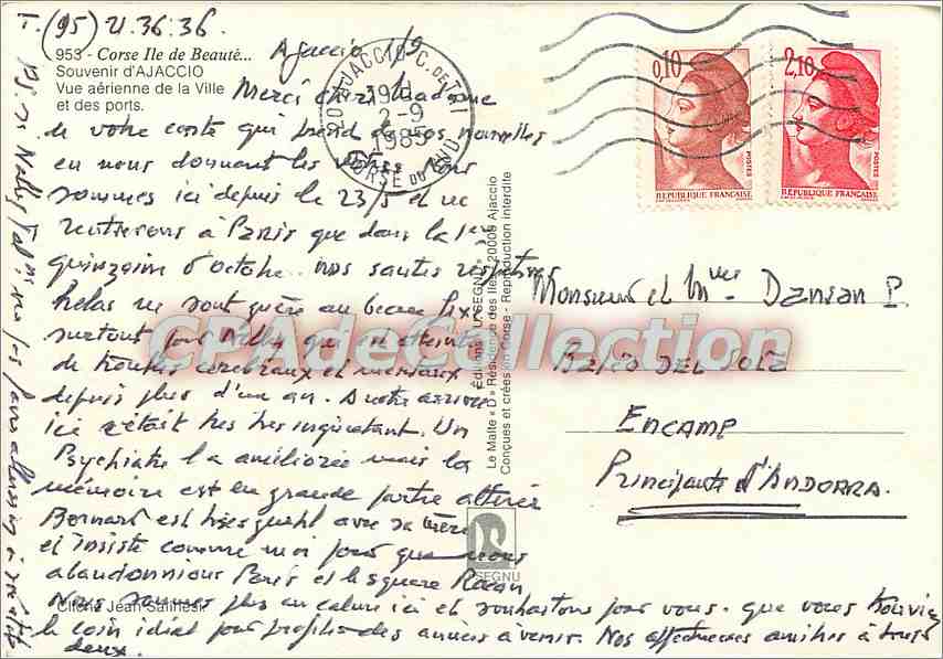 Ajaccio — vue aérienne de la ville et des ports — CPAdeCollection — Reverso