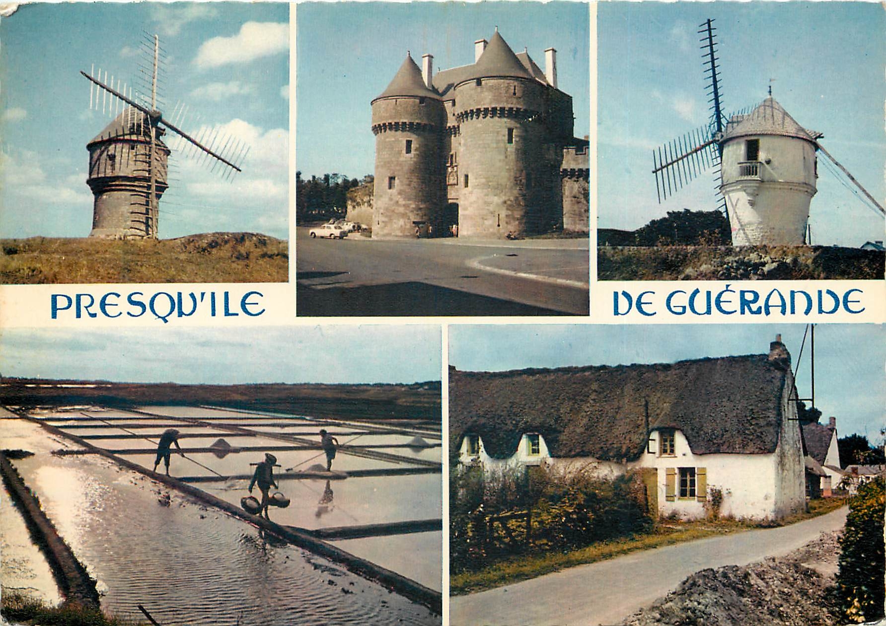 Presqu'île de Guérande — Moulin du Diable, marais salants, château, moulin à vent — Éditions du JOS Le Duce