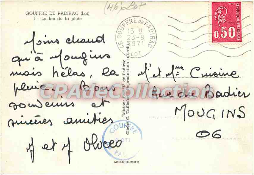Gouffre de Padirac (Lot) — Le lac de la pluie — Éditions C. Tallier — Reverso