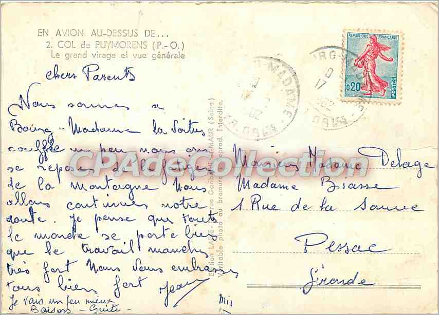 CPSM Co de Puymores (P O) Le grand cvirage et vue generale — Rückseite
