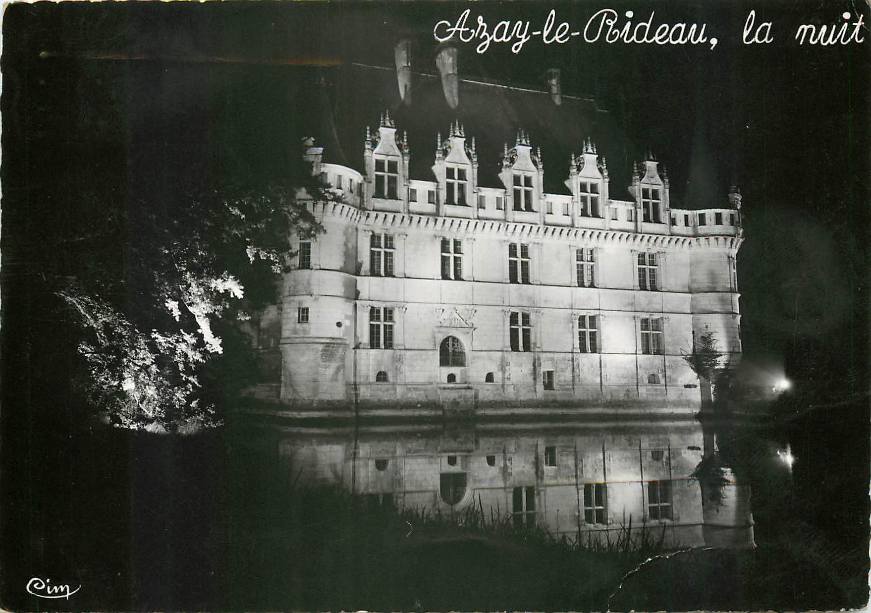 CPSM Azay le rideau (I et L) Le chateau Illumine