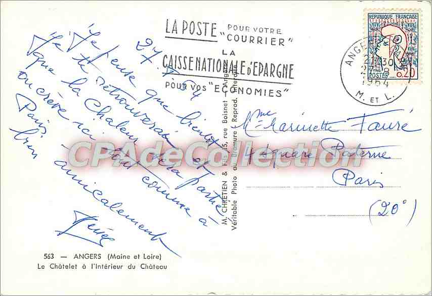 Angers — Le Châtelet à l'intérieur du Château — Lionel — Verso