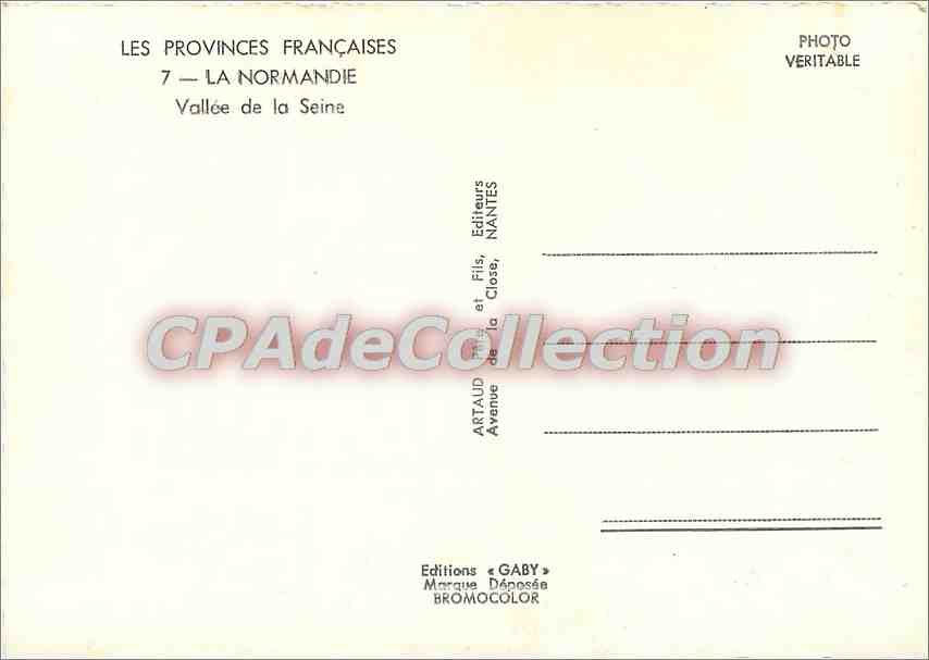 CPSM Les provinces Francaise La Normandie Vallee de la Seine — Verso