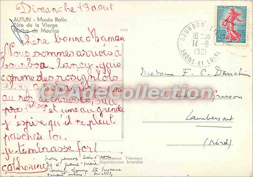 Tête de la Vierge — Musée Rolin — Autun — Verso