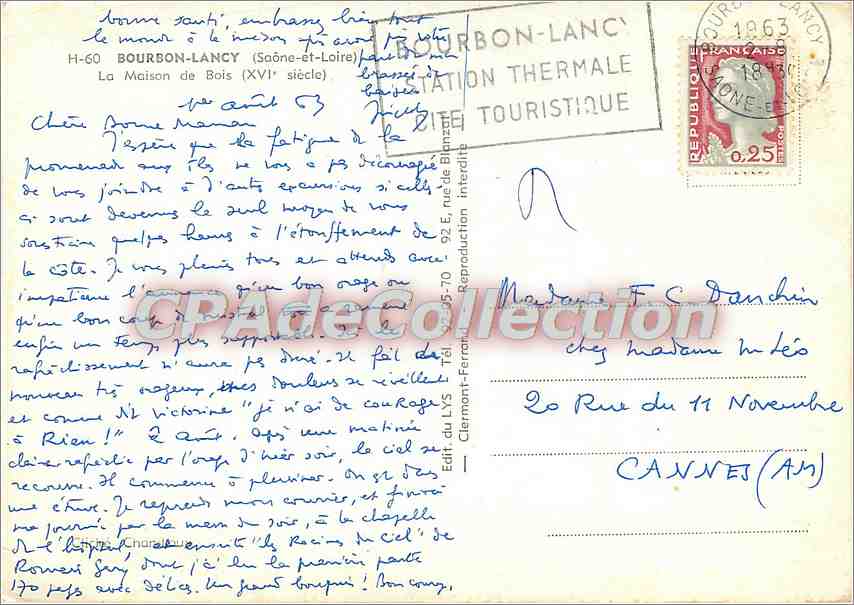 Bourbon-Lancy — La Maison de Bois (XVIe siècle) — Édition de la Station Thermale Touristique — Reverso