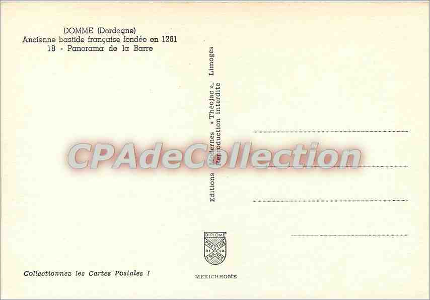 DOMME (Dordogne) — Ancienne bastide française fondée en 1281 — IRIS — Verso