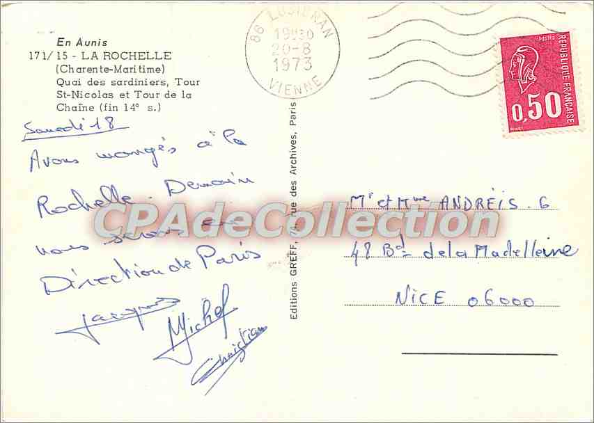 Port de La Rochelle — Tour de la Chaîne et Tour Nicolas — Éditions Gréff — Rückseite