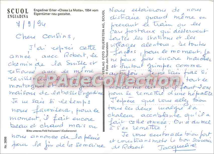Engadiner Erker — Chasa La Motta — SCUOL ENGIADINA — Reverso
