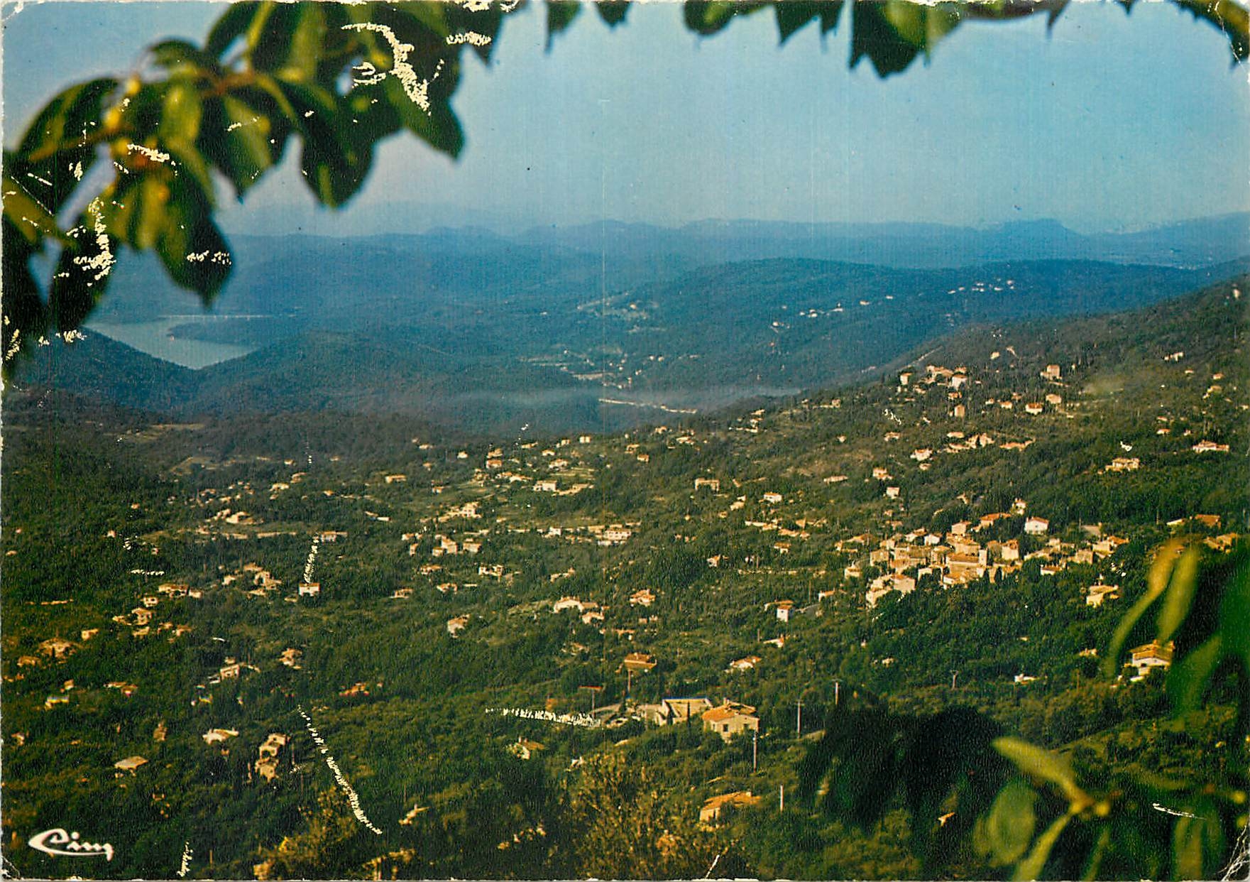 Speracèdes (Alpes-Maritimes) — Vue générale, au loin le Tignet et le lac de St-Cassien — Imprimeur Combier