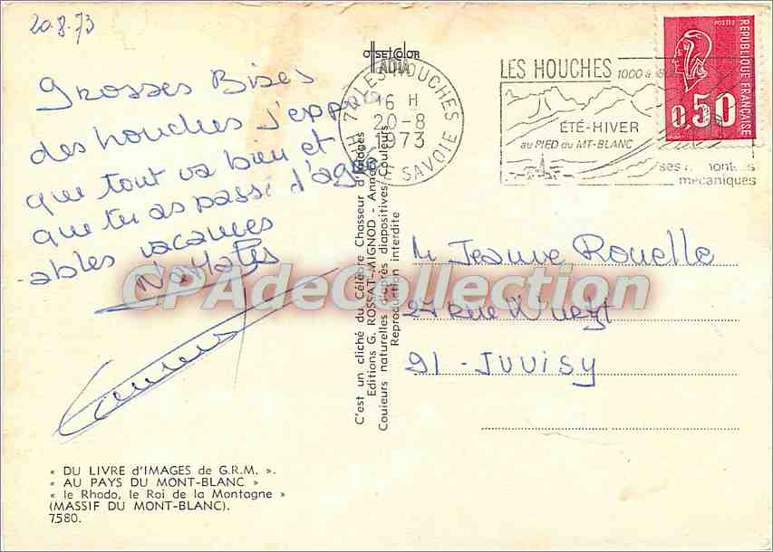 Mont-Blanc — le Rhône, le Roi de la Montagne — éditeur G.R.M. n°7580 — Rückseite