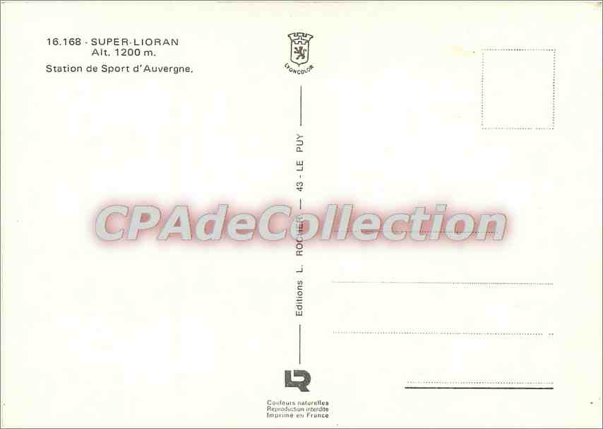 CPSM Supet Lioran alt 1200m Station de Sport d'Auvergne — Rückseite