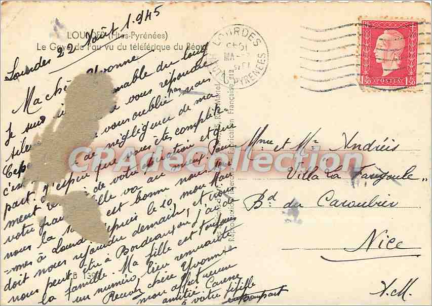 Le Gave de Pau vu du télégraphe — Loures (Hautes-Pyrénées) — Yvon — Rückseite