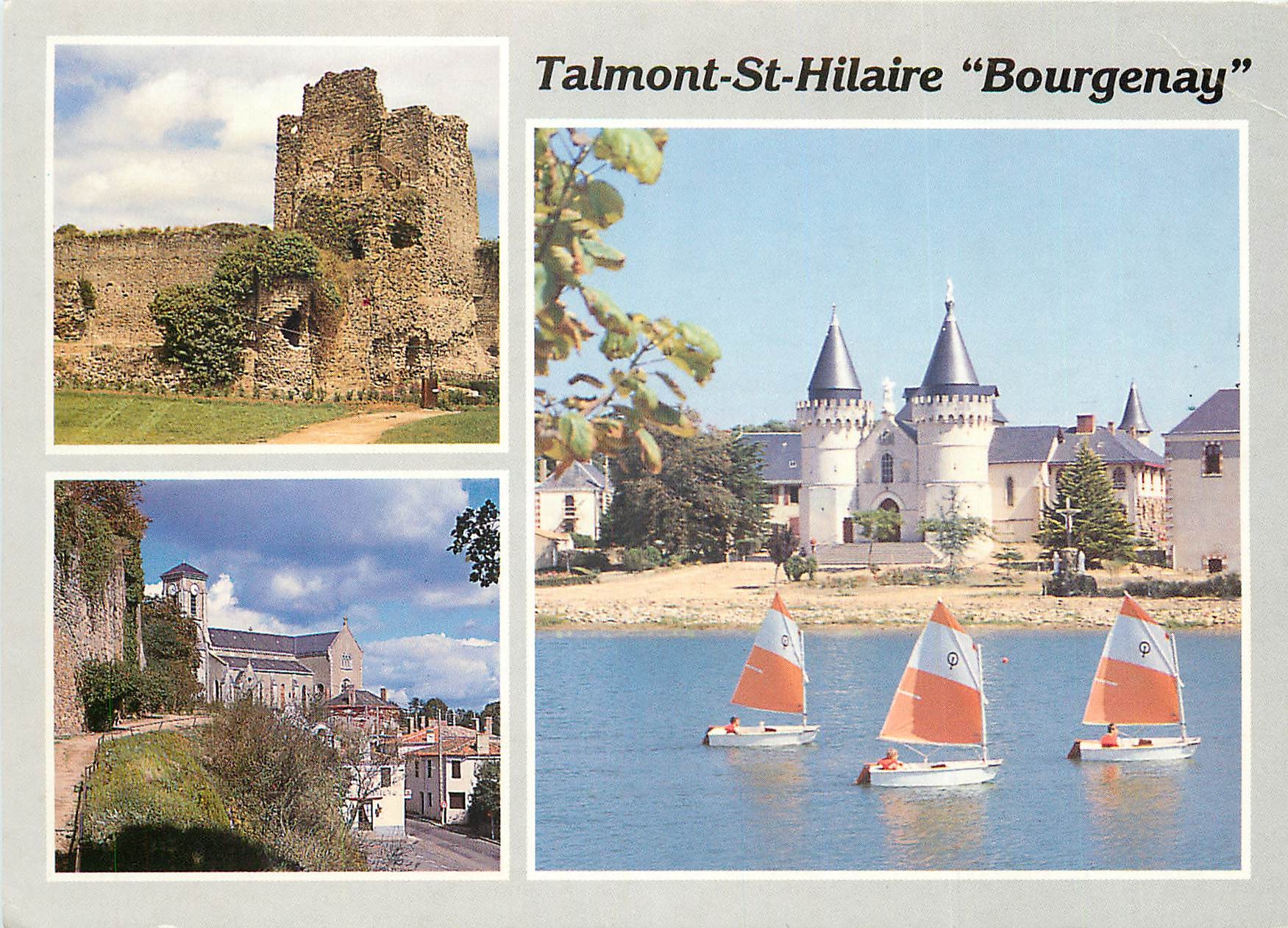 Talmont-St-Hilaire "Bourgenay" — Ansicht von Ruinen, Schloss und Segelbooten — Éditions et Impressions Combier / Mâcon