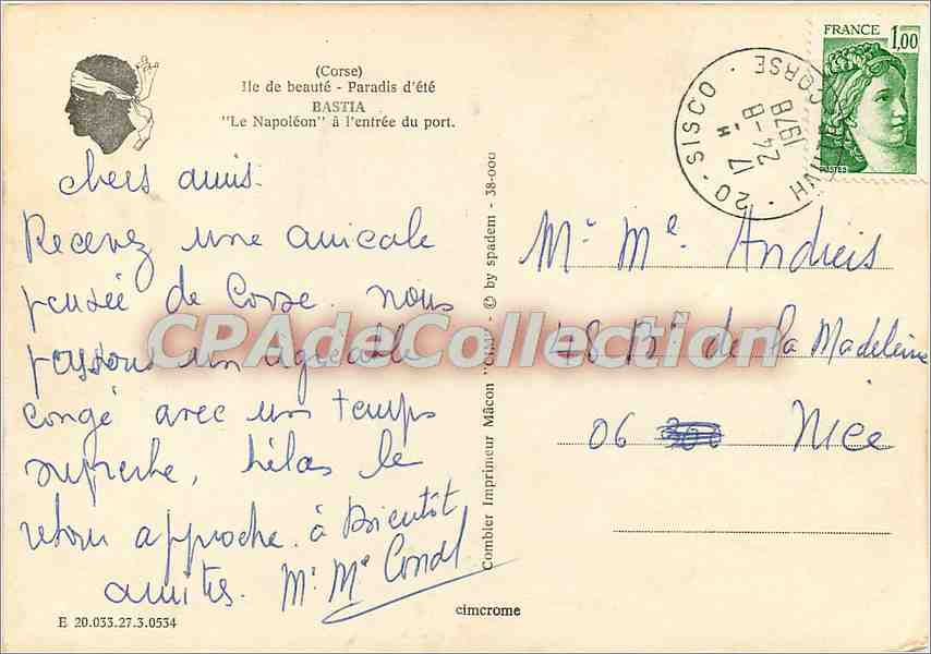 Bastia — Le Napoléon à l'entrée du port — Cimchrome — Reverso