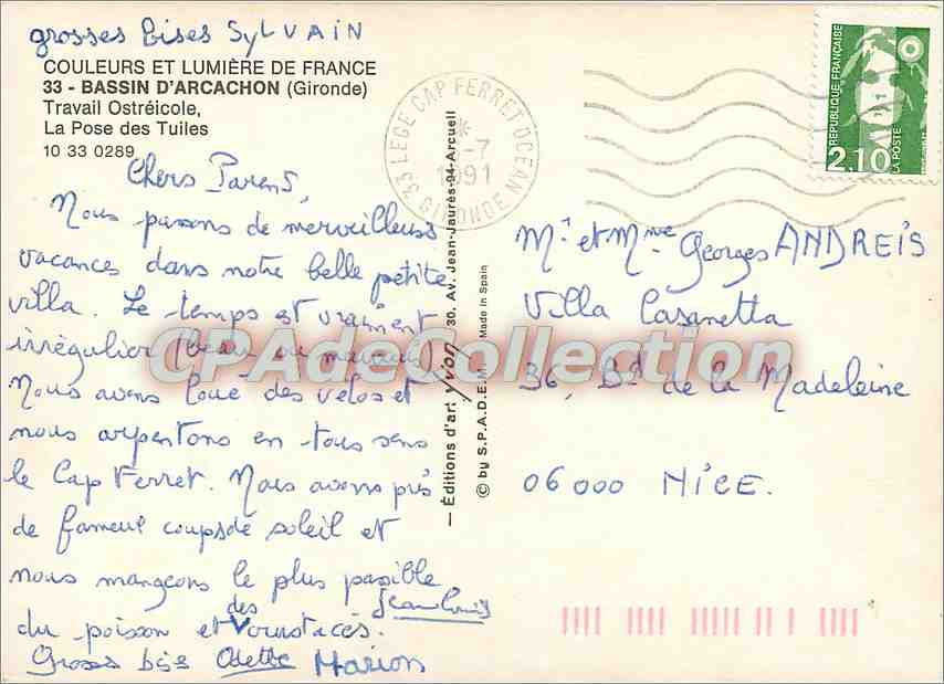 Dachschale - Bassin d'Arcachon — Art-Editionen, Nr. 1037 — Rückseite