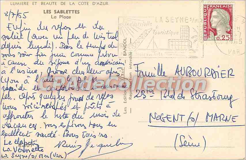 Les Sablettes — Die Bucht — Les Editions Bandol — Rückseite