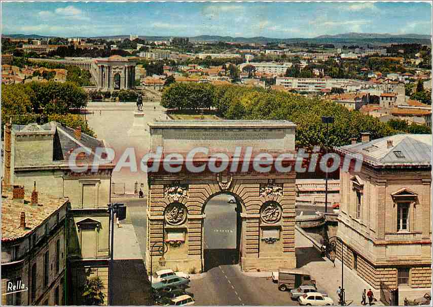 Montpellier (Hérault) — Arc de triomphe élevé à la gloire de Louis XIV, statue équestre et aqueduc du Peyrou — Rella