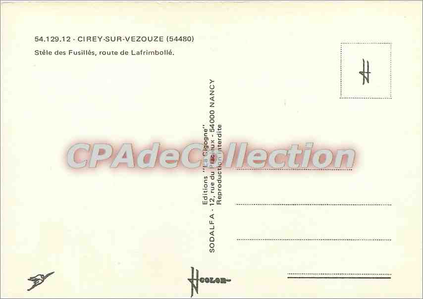 Denkmal für die Erschossenen — Courpays-les-Charles — Verlag W. Ticoigne — Rückseite