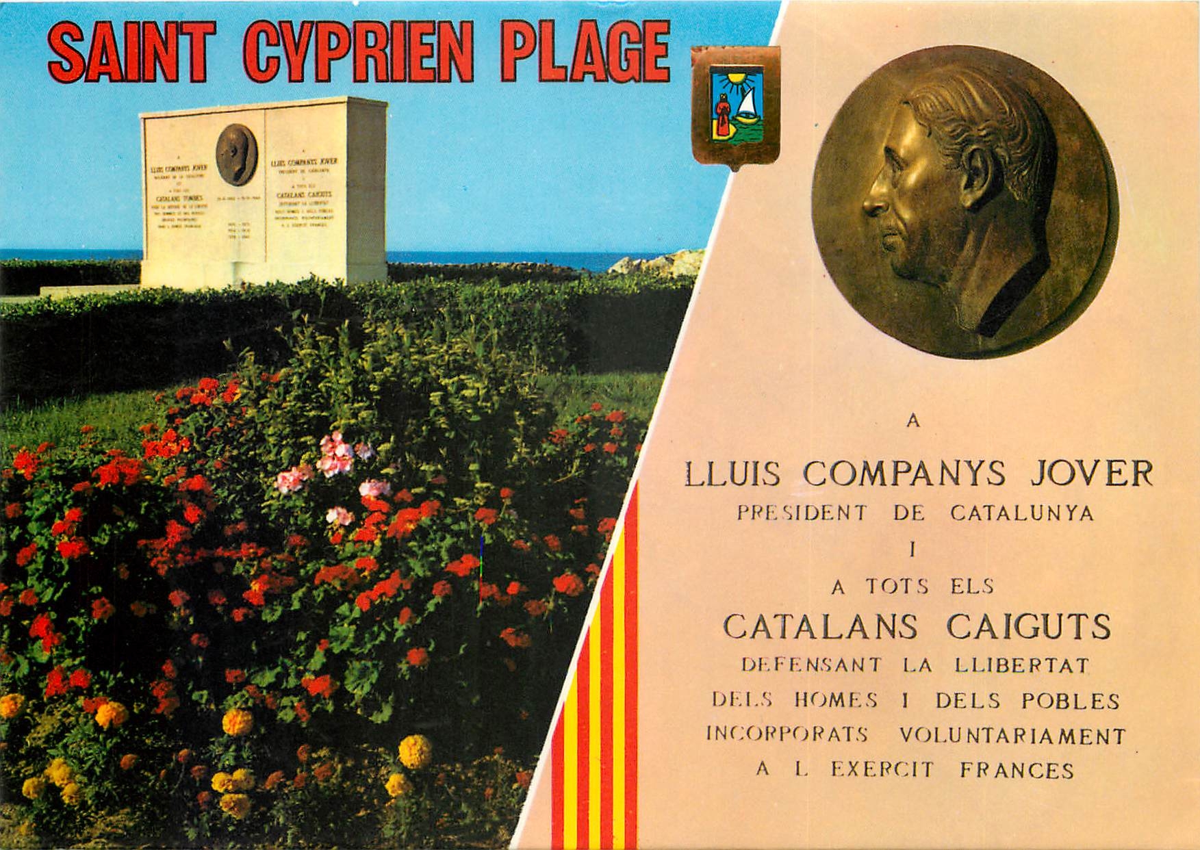 Saint Cyprien Plage — Monument dédié à Lluís Companys Jover — Éditeur Lumière et Couleurs du Roussillon