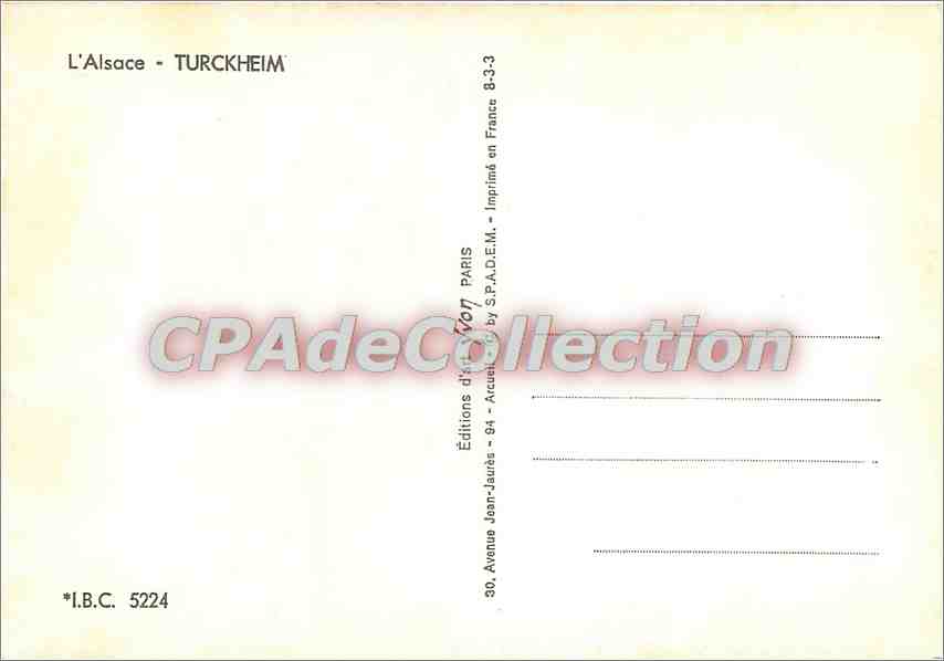 CPSM L'Alsace Turckheim — Rückseite