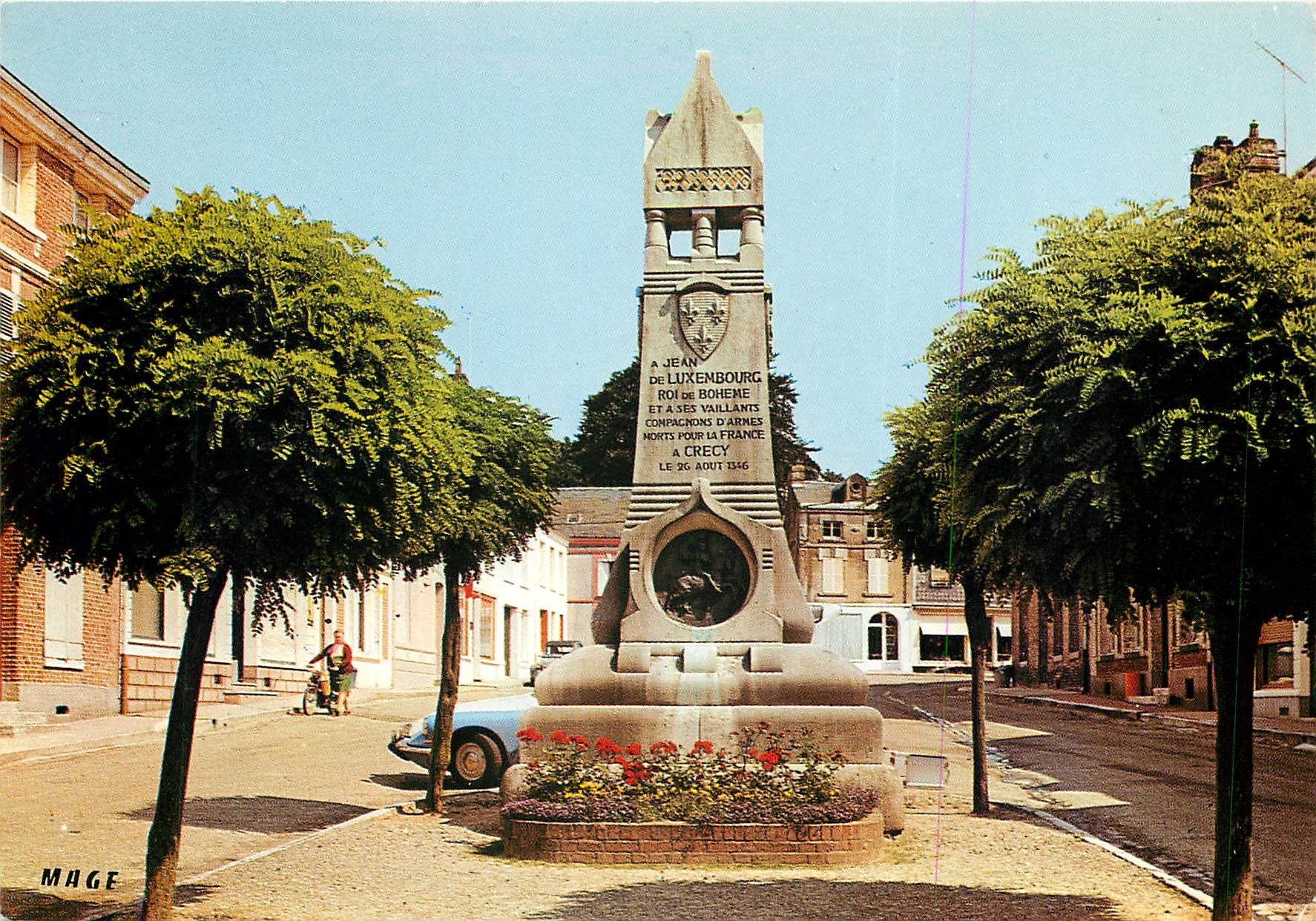 CPSM Crecy en Pontlieu (Somme) Monument Jean de Luxembourg