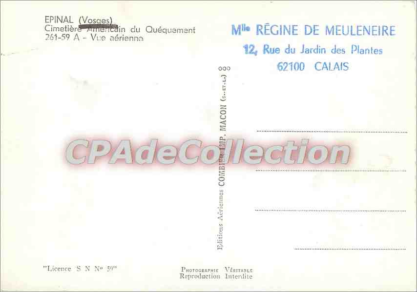 Cimetière américain du Quéquément — Epinal (Vosges) — Éditions Aériennes MACON — Reverso