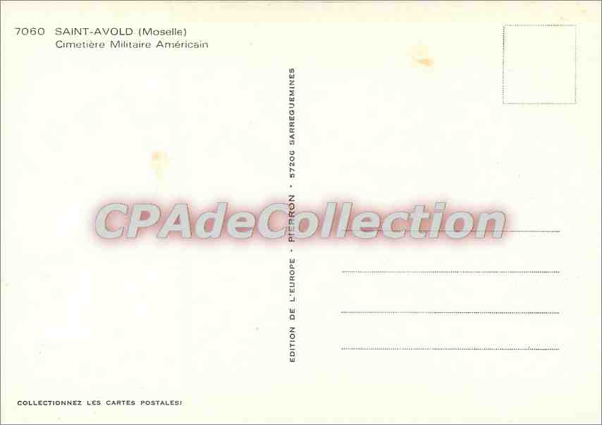 CPSM Saint Avold (Moselle) Cimetiere Militaire Americain — Back