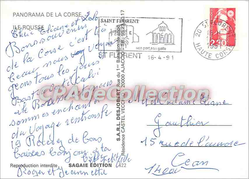 Ile Rousse — panorama côtier et fontaine — SAGAIE ÉDITION — Reverso