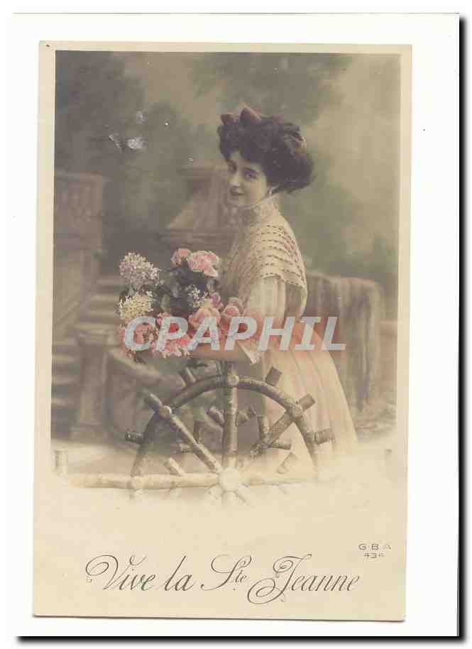 CPA fantaisie Vive la Ste Jeanne (fleurs femme)
