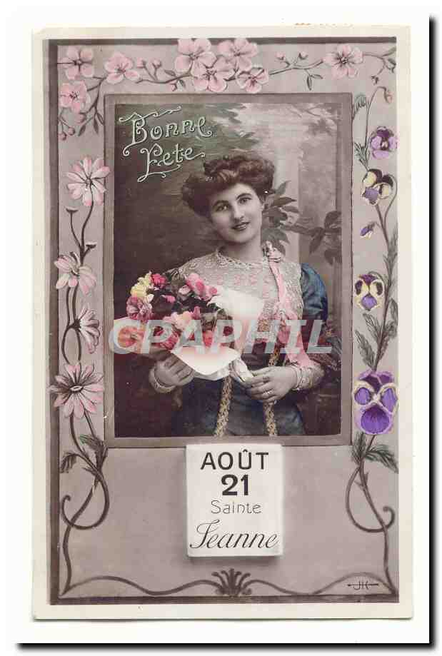 CPA fantaisie Bonne Fete Sainte Jeanne 21 aout