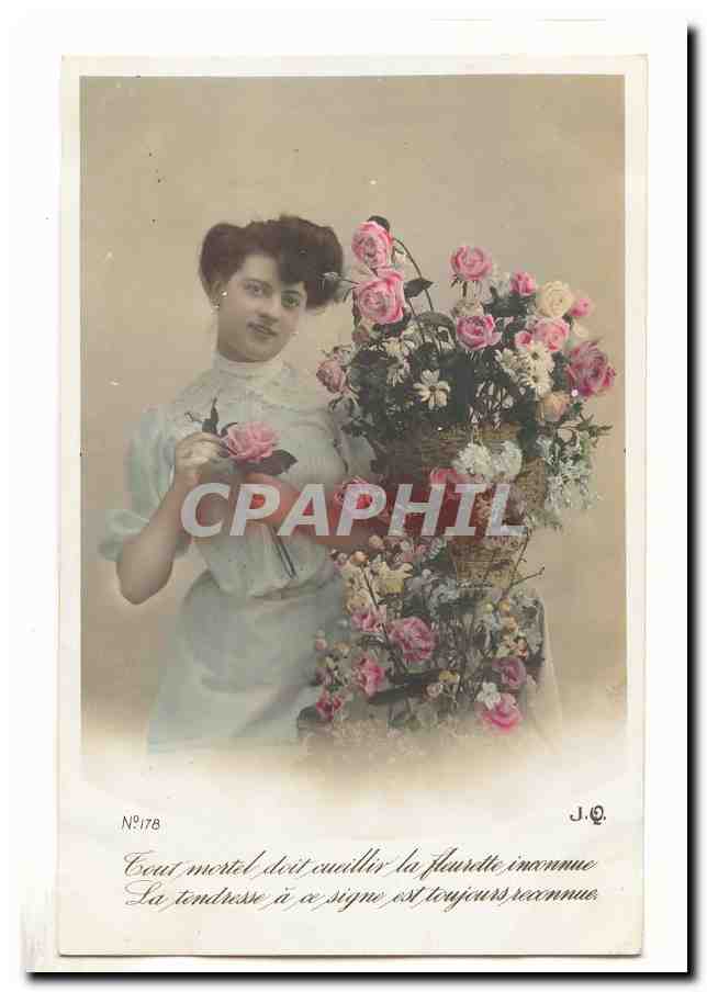 CPA fantaisie tour mortel doit cueillir la fleurette inconnue La tendresse a ce signe est toujours reconnue