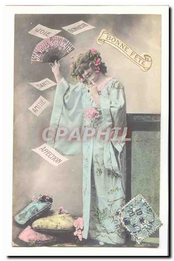 CPA Fantaisie Bonne fete (femme)