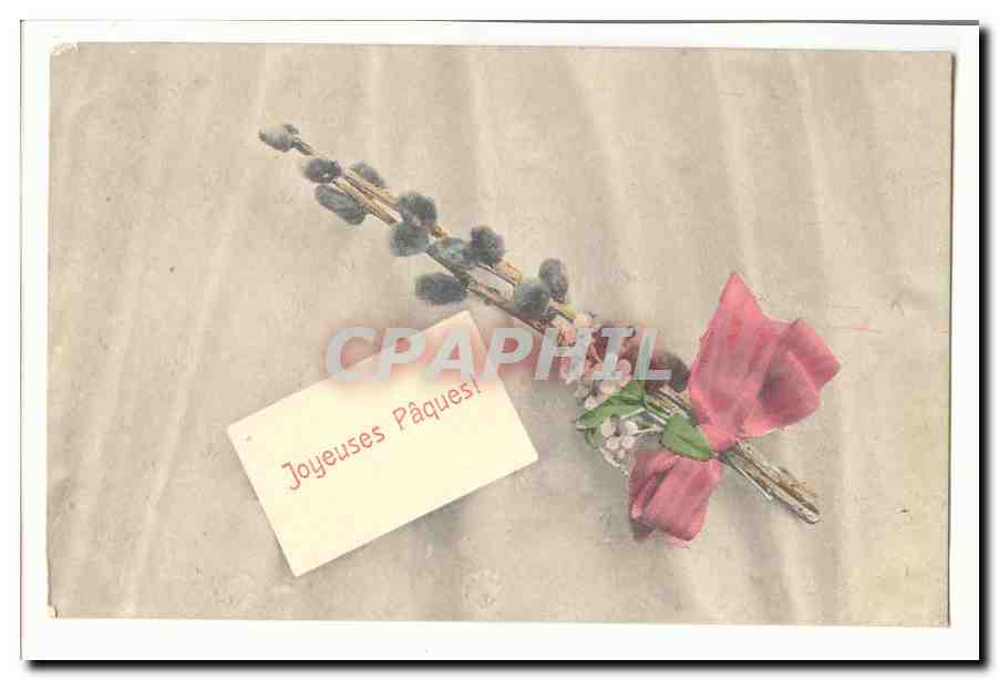 CPA Fantaisie joyeuses paques (fleur)